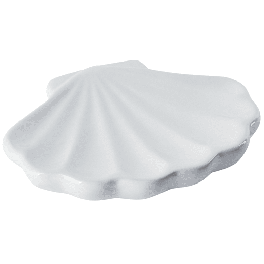 Conjunto de 3 acessórios para a casa de banho SHELL Cerâmica Branco