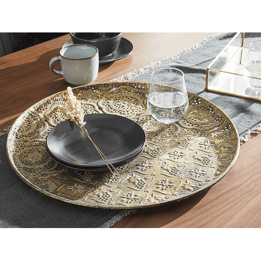 Bandeja decorativa KITNOS Metal Dourado