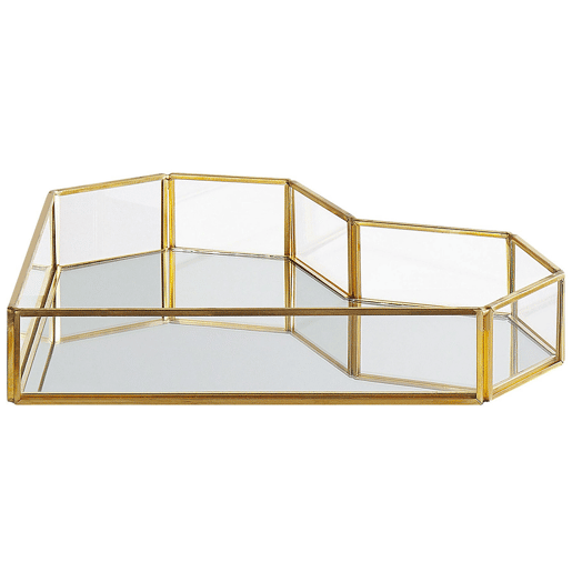 Bandeja decorativa Coração PONTIVY Vidro Dourado