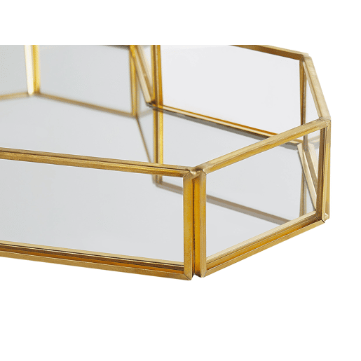 Bandeja decorativa Coração PONTIVY Vidro Dourado