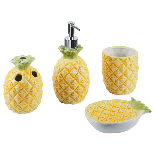Conjunto de 4 acessórios para a casa de banho MAICAO Cerâmica Amarelo