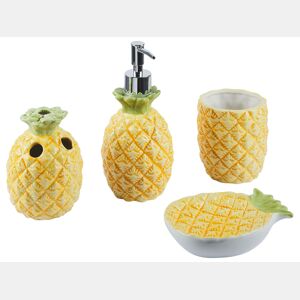 Conjunto de 4 acessórios para a casa de banho MAICAO Cerâmica Amarelo