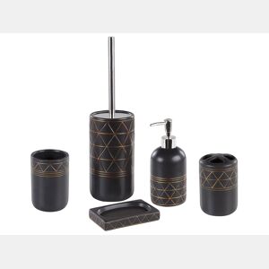 Conjunto de 5 acessórios para a casa de banho LANCO Cerâmica Preto