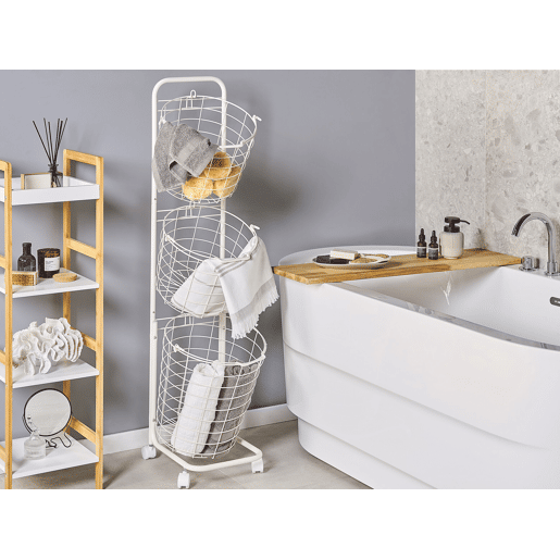 Suporte para cesto AYAPAL com rodas Metal Branco