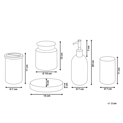 Conjunto de 5 acessórios para a casa de banho AMARGA Vidro Verde