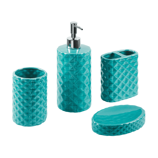 Conjunto de 4 acessórios para a casa de banho GUATIRE Cerâmica Turquesa