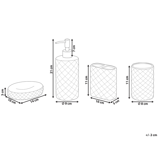 Conjunto de 4 acessórios para a casa de banho GUATIRE Cerâmica Turquesa