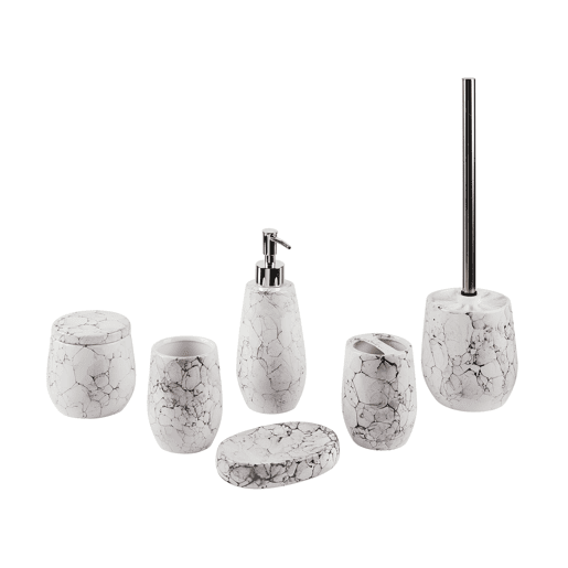 Conjunto de 6 acessórios para a casa de banho CALLELA Cerâmica Branco