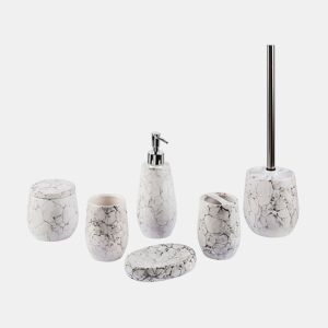 Conjunto de 6 acessórios para a casa de banho CALLELA Cerâmica Branco