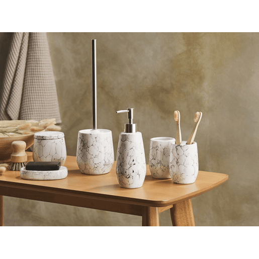 Conjunto de 6 acessórios para a casa de banho CALLELA Cerâmica Branco