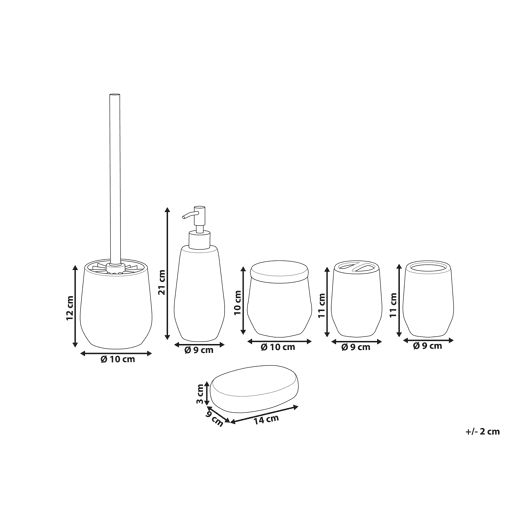 Conjunto de 6 acessórios para a casa de banho CALLELA Cerâmica Branco