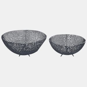 Conjunto de 2 taças decorativas KRUKUT Metal Preto