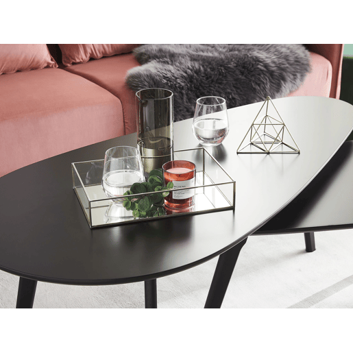 Bandeja decorativa GRENOBLE Vidro Prateado espelhado