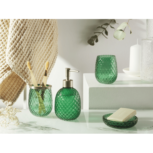 Conjunto de 4 acessórios para a casa de banho CANOA Vidro Verde