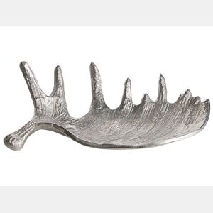 Prato decorativo Chifre de alce CARTHAGE Metal Prateado