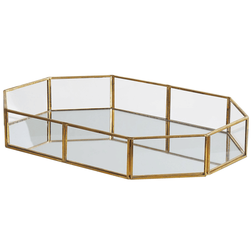 Bandeja decorativa CHABRIS Vidro Dourado