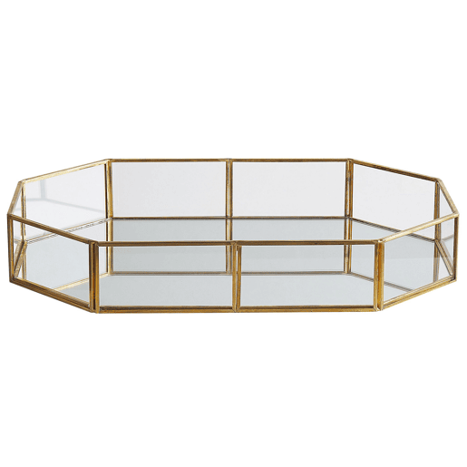 Bandeja decorativa CHABRIS Vidro Dourado