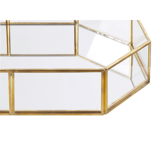 Bandeja decorativa CHABRIS Vidro Dourado