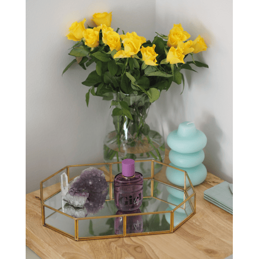 Bandeja decorativa CHABRIS Vidro Dourado