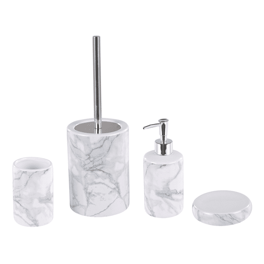 Conjunto de 4 acessórios para a casa de banho ARAUCO Cerâmica Branco