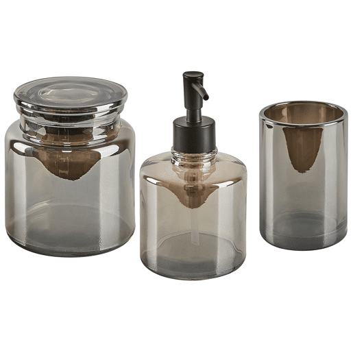 Conjunto de 3 acessórios para a casa de banho MANAGUA Vidro Cinzento