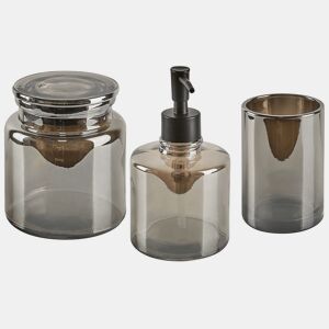 Conjunto de 3 acessórios para a casa de banho MANAGUA Vidro Cinzento
