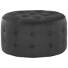 Pufe TAMPA Veludo Preto 55 cm 55 cm 30 cm