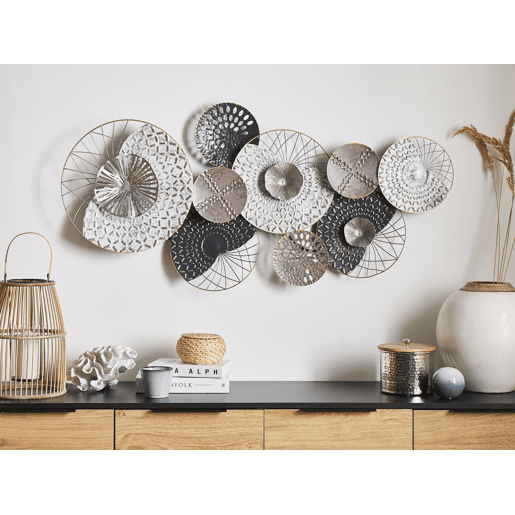 Decoração de parede CESIUM Metal 58 cm Prateado