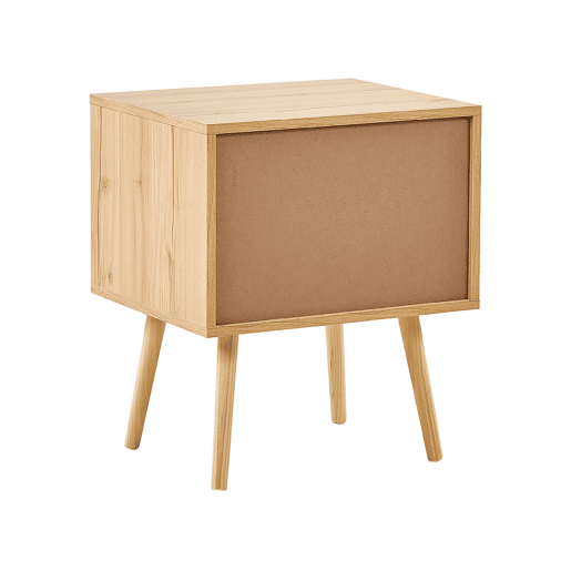 Mesa de cabeceira com 2 gavetas PEROTE Rattan Castanho claro