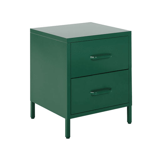 Mesa de cabeceira com 2 gavetas MALAVI Metal Verde