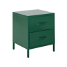 Mesa de cabeceira com 2 gavetas MALAVI Metal Verde