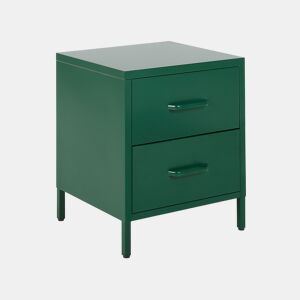 Mesa de cabeceira com 2 gavetas MALAVI Metal Verde