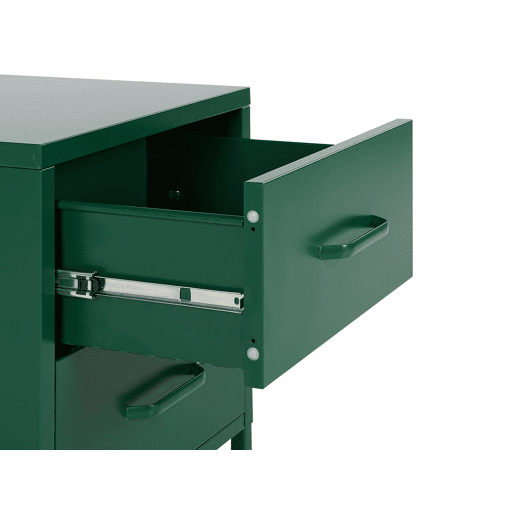 Mesa de cabeceira com 2 gavetas MALAVI Metal Verde