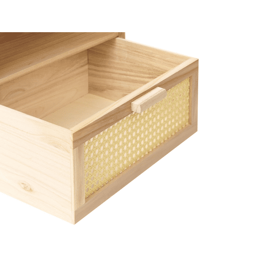 Mesa de cabeceira com gaveta SENEY Madeira de paulownia Castanho claro