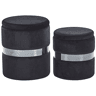 Conjunto de 2 tamboretes com arrumação DORIS Veludo Preto 3530 cm 3530 cm 4436 cm