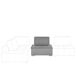 Beliani Sillón modular Poliéster TIBRO Beliani Sillón modular Poliéster TIBRO Gris