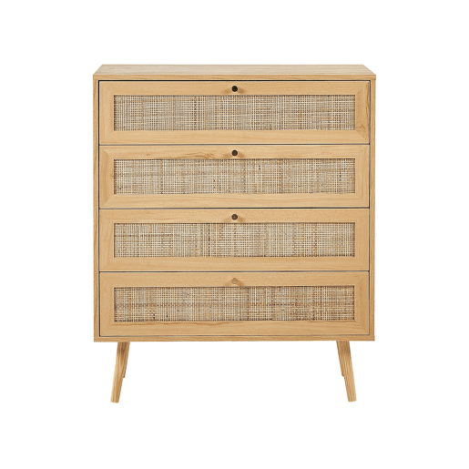 Cómoda 4 gavetas PEROTE Rattan Castanho claro