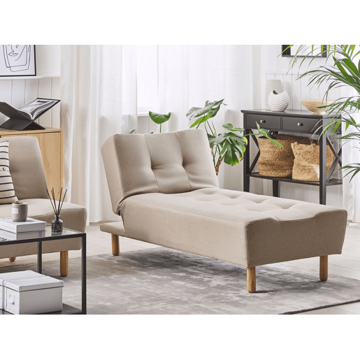 Chaise longue ALSTEN Tecido Creme Chaise longue ALSTEN Tecido Creme