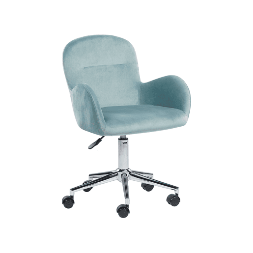 Cadeira de escritório PRIDDY Veludo Verde menta