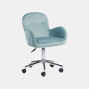 Cadeira de escritório PRIDDY Veludo Verde menta