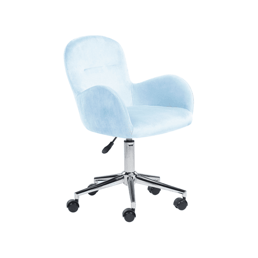 Cadeira de escritório PRIDDY Veludo Azul claro