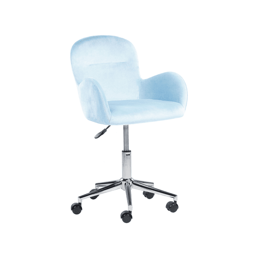 Cadeira de escritório PRIDDY Veludo Azul claro