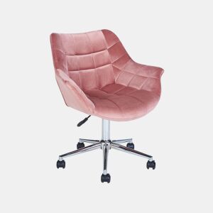 Cadeira de escritório LABELLE Veludo Rosa