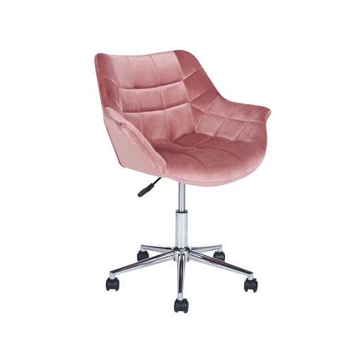 Cadeira de escritório LABELLE Veludo Rosa