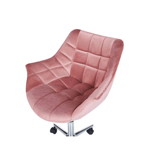 Cadeira de escritório LABELLE Veludo Rosa