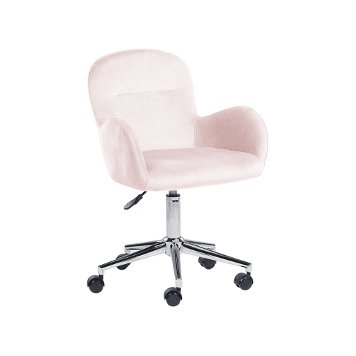 Cadeira de escritório PRIDDY Veludo Rosa Cadeira de escritório PRIDDY Veludo Rosa