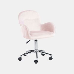 Cadeira de escritório PRIDDY Veludo Rosa