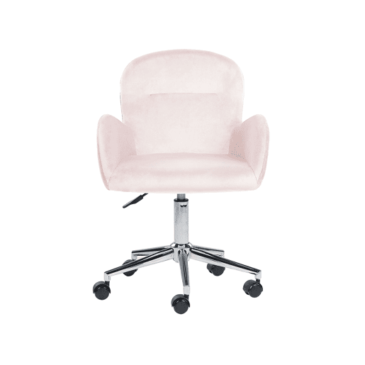 Cadeira de escritório PRIDDY Veludo Rosa Cadeira de escritório PRIDDY Veludo Rosa