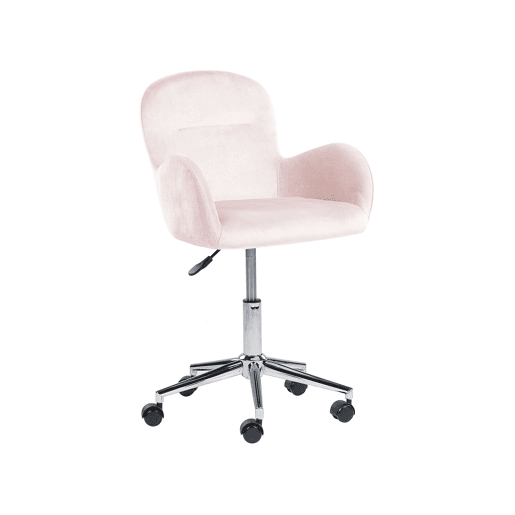 Cadeira de escritório PRIDDY Veludo Rosa Cadeira de escritório PRIDDY Veludo Rosa