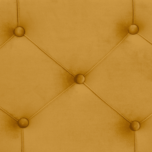 Puff 80 x 80 x 46 cm Tecido Sintético Metal Ocre